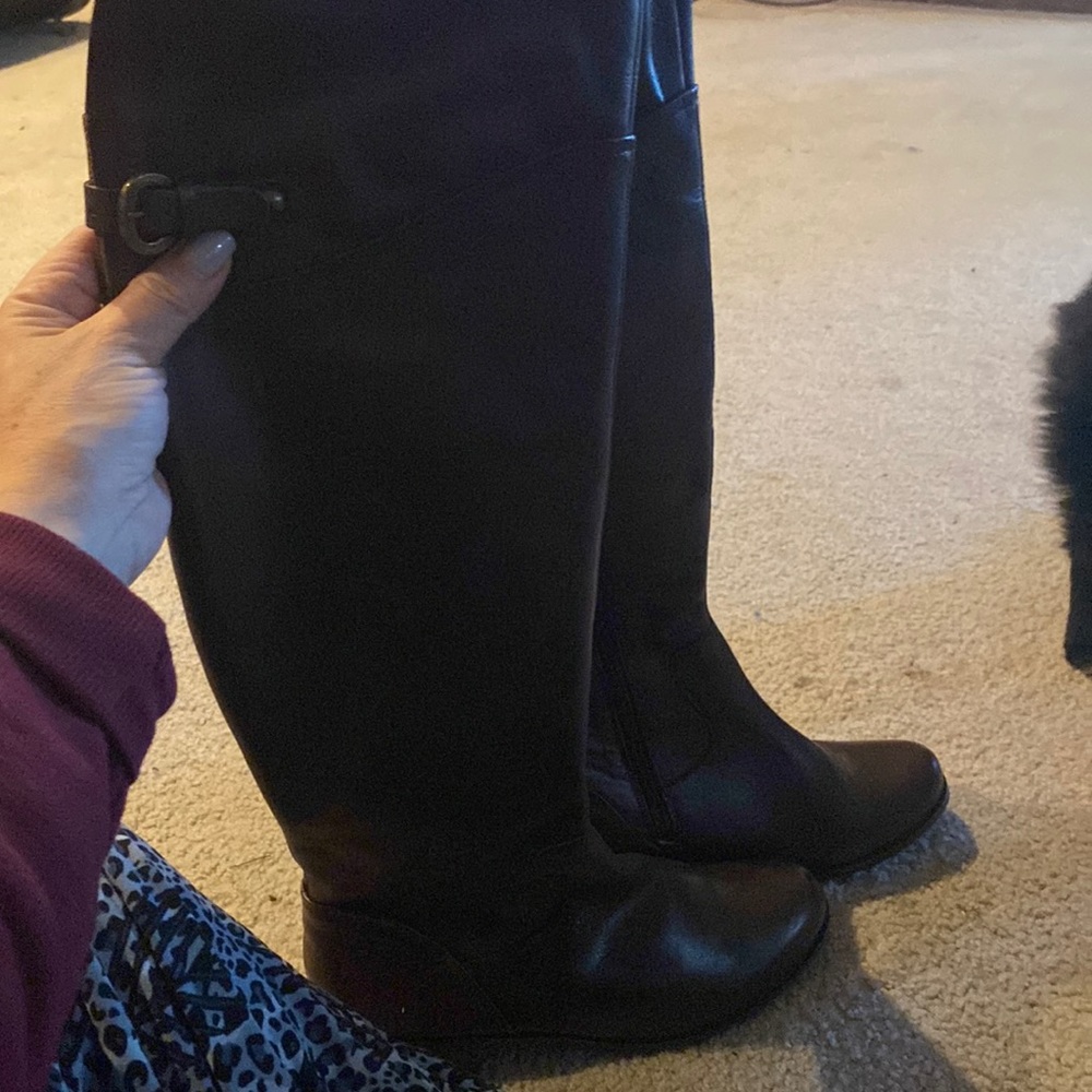 Long leather boots